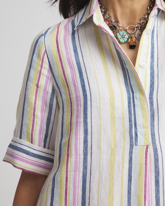 Striped Linen Shirtdress - image 4